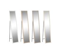 Home ESPRIT Miroir Debout Blanc Marron Beige Gris 34 x 3 x 155 cm (4 unités)