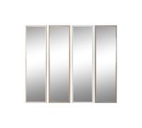 Home ESPRIT Miroir Mural Blanc Marron Beige Gris Verre Polystyrène 33,2 x 3 x 125 cm (4 unités)
