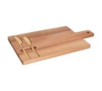 Home ESPRIT Planche à découper en acier inoxydable acacia 38 x 20 x 1,5 cm (3 pièces)
