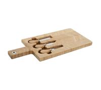 Home ESPRIT Planche à découper en bambou naturel en acier inoxydable 41 x 18,3 x 2 cm (4 pièces)