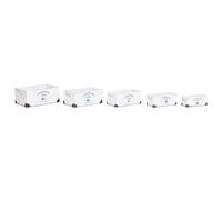 Home ESPRIT Sanderford Lot de 5 boîtes décoratives en Bois de Sapin Blanc 35 x 22 x 15 cm
