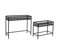 Home ESPRIT Set de Pots de Fleurs Noir métal 70 x 25 x 60 cm