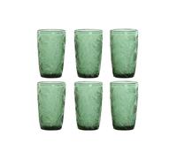 Home ESPRIT Set de verres verts en verre avec relief 370 ml