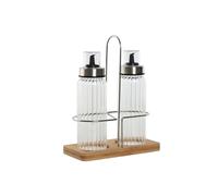 Home ESPRIT Set huilier et vinaigrier Transparent Naturel Bambou Verre 18,5 x 9,3 x 24 cm