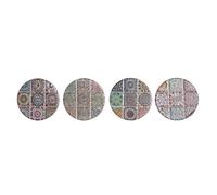 Home ESPRIT sous-Verres Liège Dolomite Mandala Indien avec Relief