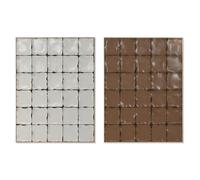 Home ESPRIT Tableau Beige Terre Cuite à Carreaux Moderne 75 x 6 x 100 cm (2 unités)