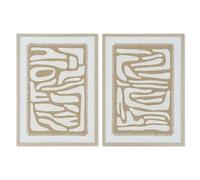 Home ESPRIT Tableau Blanc Beige Abstrait scandinave 52,7 x 2,5 x 72,5 cm (2 unités)