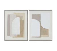 Home ESPRIT Tableau Blanc Beige Abstrait scandinave 62 x 3,2 x 82 cm (2 unités)
