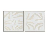 Home ESPRIT Tableau Blanc Beige Abstrait scandinave 83 x 4,5 x 83 cm (2 unités)