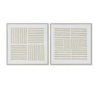 Home ESPRIT Tableau Blanc Beige scandinave 83 x 4,5 x 83 cm (2 unités)