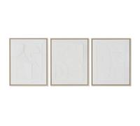 Home ESPRIT Tableau Blanc polystyrène Toile Abstraite scandinave 40 x 4,8 x 50 cm (3 unités)