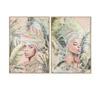 Home ESPRIT Tableau colonial africain 70 x 3,5 x 100 cm (2 unités)