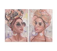 Home ESPRIT Tableau Colonial Africain 70 x 3 x 100 cm (2 unités)