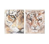 Home ESPRIT Tableau Colonial Tigre 80 x 3,7 x 100 cm (2 unités)