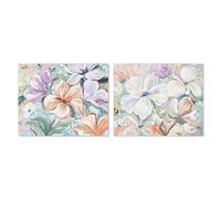 Home ESPRIT Tableau Fleurs Shabby Chic 100 x 3,7 x 80 cm (2 unités)