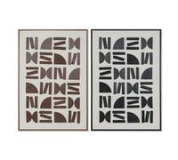 Home ESPRIT Tableau Marron Noir Beige Abstrait Moderne 63 x 3,8 x 93 cm (2 unités)