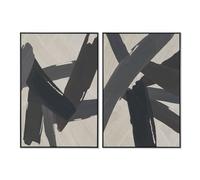 Home ESPRIT Tableau Marron Noir Beige Abstrait Moderne 83 x 4,5 x 123 cm (2 unités)