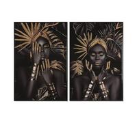 Home ESPRIT Tableau Moderne Africain 80 x 3,5 x 120 cm (2 unités)