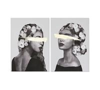 Home ESPRIT Tableau Moderne pour Femme Doré 70 x 3,7 x 100 cm