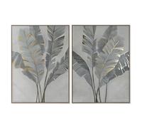 Home ESPRIT Tableau Palmiers doré Tropical 90 x 4 x 120 cm (2 unités)
