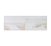 Home ESPRIT Tableau Plage méditerranéen 120 x 4 x 80 cm (2 unités)