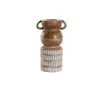 Home ESPRIT Vase Blanc Marron Bois de manguier Colonial 16 x 10 x 23 cm