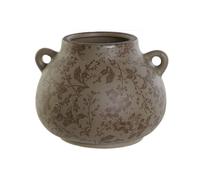 Home ESPRIT Vase Marron Vert grès Feuille de Plante 21 x 20 x 16 cm