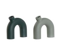 Home ESPRIT Vases décoratifs de la Marque modèle Vase Vert Aluminium 19 x 5 x 17 cm (2 unités)