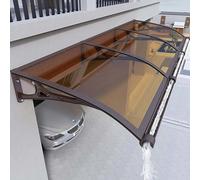 Home Essentials, auvent en aluminium avec gouttières latérales, housse de patio résistante aux intempéries pour balcons, jardins et marches du sous-sol, couleur thé 100 x 100 cm