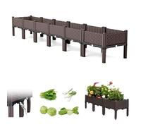 Home Essentials, plate-forme surélevée avec jambes, jardinière en plastique pour extérieur, pour légumes, herbes aromatiques et fleurs, jardinière verticale avec trous de drainage et treillis pour