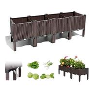 Home Essentials, plate-forme surélevée avec jambes, jardinière en plastique pour légumes, herbes aromatiques et fleurs, jardinière d'extérieur avec trous de drainage et treillis, parfait pour Patio