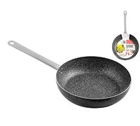 HOME Family Stone Poêle Antiadhérente avec Manche, Pierre, Noir/Gris, 36 cm