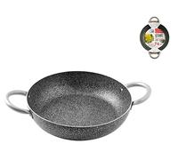 Home Family Stone Sauteuse Antiadhérente avec 2 poignées, Pierre, Noir/Gris, 40 cm