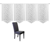 Home Fashion 094630-0101 125 x 57 cm Panneau Coulissant Jacquard Set, Plastique, Blanc, 145 x 57 cm