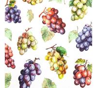 Home Fashion 20 Serviettes Alimentaires Raisins Colorés comme Décoration de Table Serviettes en Papier avec Motif Également pour Découpage et Découpage 33 x 33 cm