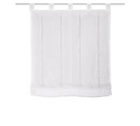 HOME FASHION 79609 Store à Passants en Voile Effet avec Bandes longitudinales Blanc 140 x 120 cm