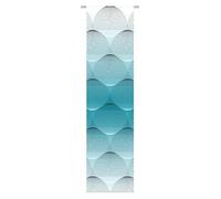 Home Fashion Benari Rideau Coulissant décoratif Impression numérique Tissu Bleu pétrole 245 x 60 cm