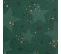Home Fashion Lot de 20 serviettes de table en papier avec motif de Noël Vert brillant étoilé Convient également pour le découpage et la technique des serviettes 33 x 33 cm