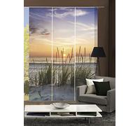 Home Fashion Lot de 3 Panneaux coulissants, en Tissu, Naturel, 245 x 60 x 245 cm, 3 unités