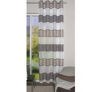 Home Fashion Rideau à œillets, Tissu, Pierre, 245 x 140 cm