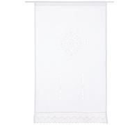 Home Fashion 1 Rideau de fenêtre en Lin brodé, Polyester, Blanc, 100 x 60 cm