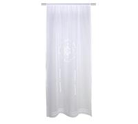 Home Fashion 1 Rideau de Porte en Lin brodé, Polyester, Blanc, 180 x 60 cm