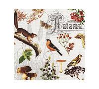 HOME FASHION Serviette Automne Collage 33x33cm 20 pièces Serviettes en papier Serviette de table Serviettage