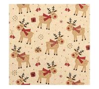 HOME FASHION Serviette Lovely Deers, 33 x 33 cm, 20 pièces, Décoration de table festive, Serviettes de fête, Serviettage