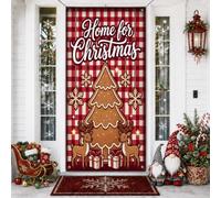 Home For Christmas Gingerbread Tree Housses de porte 91,4 x 182,9 cm