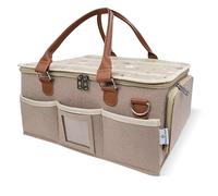 HOME FOR EACH Organiseur de couches pour bébé avec couvercle, plusieurs compartiments, sac fourre-tout étanche pour nourrissons, sac de voyage pour bébé, panier cadeau pour nouveau-né