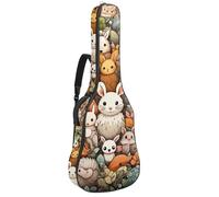 Home for Furry Animals Sac pour guitare acoustique avec bandoulière réglable et crochet arrière, convient pour guitares électriques, basses, guitares classiques, ukulélé, Maison pour animaux à