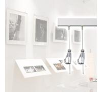 Home Gallery Système d'accrochage de photos - Kit de fixation robuste blanc pour photos, dessins et affiches - Ensemble complet de rails à clic avec rail de 2 m, câble de 1 m et crochet pour une