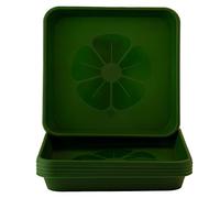 Home Garden Ornaments Soucoupe Pot Fleur 19x19cm Diamètre Vert Profond Lot de 5 - Durable Soucoupe Carrée - Soucoupes pour Pots de Fleurs - Soucoupe Pot de Fleur Interieur (Vert Profond)