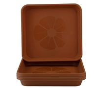 Home Garden Ornaments Soucoupe Pot Fleur 24x24cm Diamètre Marron Clair Lot de 5 - Durable Soucoupe Carrée - Soucoupes pour Pots de Fleurs - Soucoupe Pot de Fleur Interieur (Marron Clair)